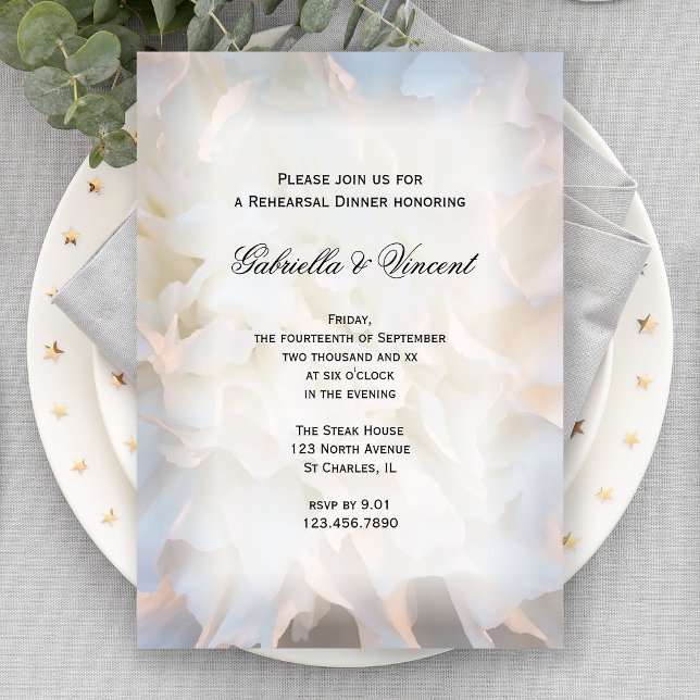 Invitación Cena de Boda floral de carnación blanca (Subido por el creador)