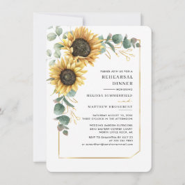 Invitación Cena de Boda floral de girasol
