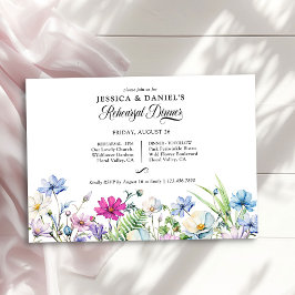 Invitación Cena de Boda Floral de Jardín de Flores Silvestres