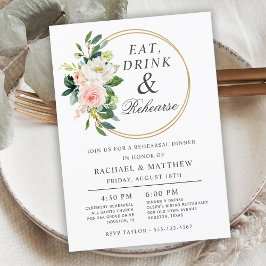 Invitación Cena de Boda floral de Rubor
