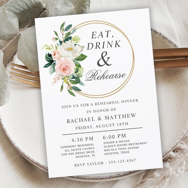 Invitación Cena de Boda floral de Rubor (Subido por el creador)