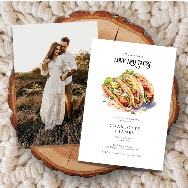 Invitación Cena de Boda fotográfico de amor y tacos (Subido por el creador)