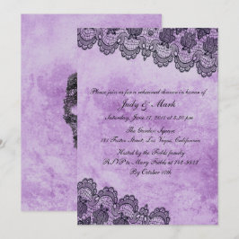 Invitación Cena de Boda gótico morado Black Lace