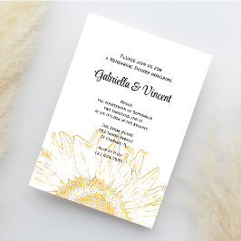 Invitación Cena de Boda gráfico de girasol