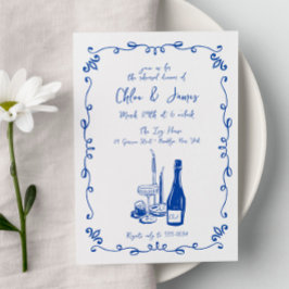 Invitación Cena de Boda ilustrada y caprichosa