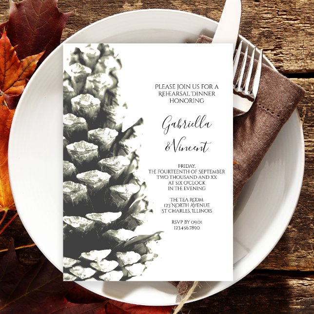 Invitación Cena de Boda Natural Pine Cone Woods (Subido por el creador)