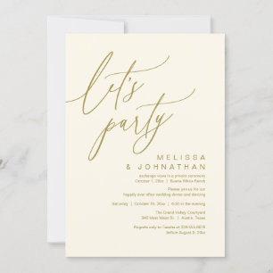 Invitación Cena de Boda Romántica Bailando, ¡Vámonos de Fiest