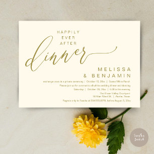 Invitación Cena de Boda Romántica Después de Felices para Sie