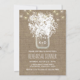 Invitación Cena de Boda Rústica de la jarra de aliento del be