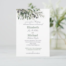 Invitación Cena de Boda verde botánico italiano