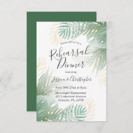 Invitación Cena de Boda verde palmo tropical sage