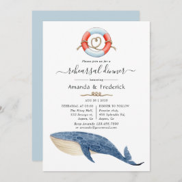 Invitación Cena de Bodas náuticos de ballena