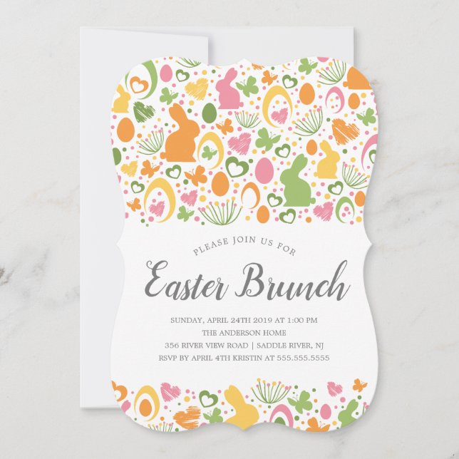 Invitación Cena de Brunch de Pascua (Anverso)