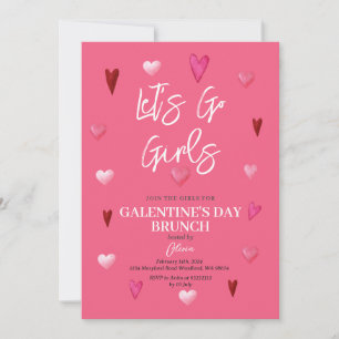 Invitación Cena de brunch Fiesta del Día de Galentine Rosa Cu