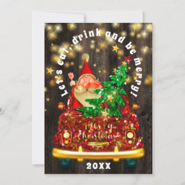 Invitación Cena de brunch navideño de oro para autos