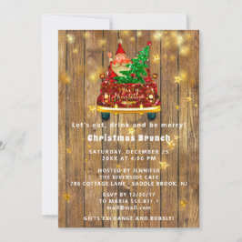 Invitación Cena de brunch navideño de oro para autos