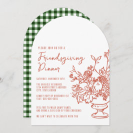 Invitación Cena de celebración de Acción de Gracias casual y 
