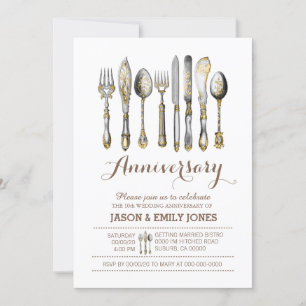 Invitación Cena de celebración de aniversario de bodas