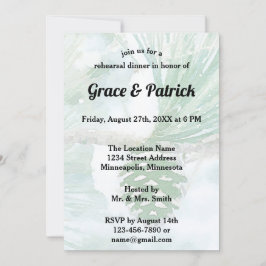 Invitación Cena de cemento de pino verde pálido