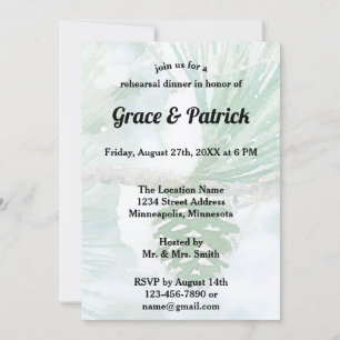 Invitación Cena de cemento de pino verde pálido