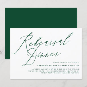 Invitación Cena de Cena Elegante Verde