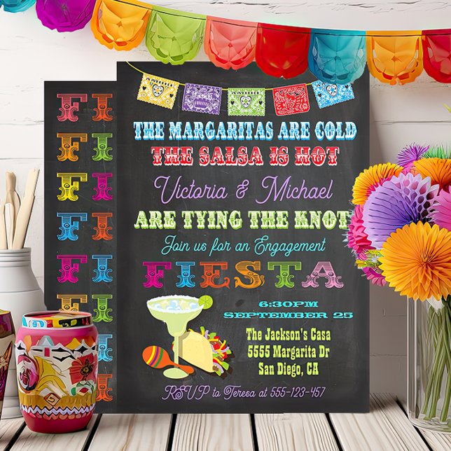 Invitación Cena de Chalkboard Mexicana de Fiesta (Subido por el creador)