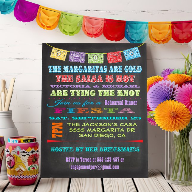 Invitación Cena de Chalkboard Mexicana de Fiesta (Subido por el creador)