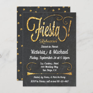 Invitación Cena de Chalkboard Mexicana de Fiesta