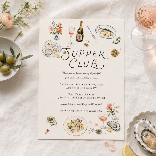 Invitación Cena de Club de Cena Caprichosa (Subido por el creador)