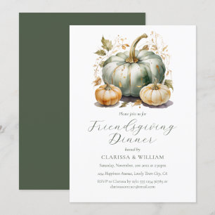 Invitación Cena de color agua elegante y agradable