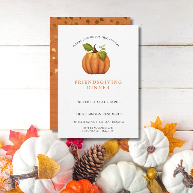Invitación Cena de color calabaza amistosa para calabazas (Subido por el creador)