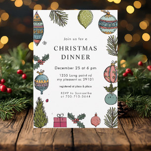 Invitación Cena de coloridos Navidades de manos