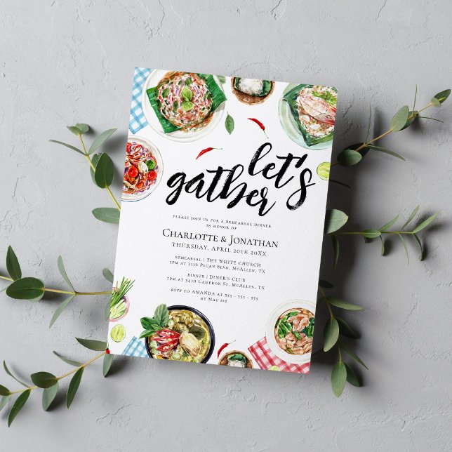 Invitación Cena de comida tailandesa Fiesta ensayo cena (Subido por el creador)