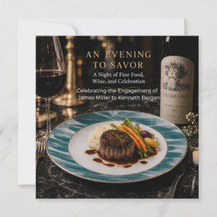 Invitación Cena de compromiso de alta cocina moderna