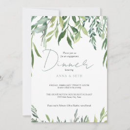 Invitación Cena de compromiso de energía de color de agua