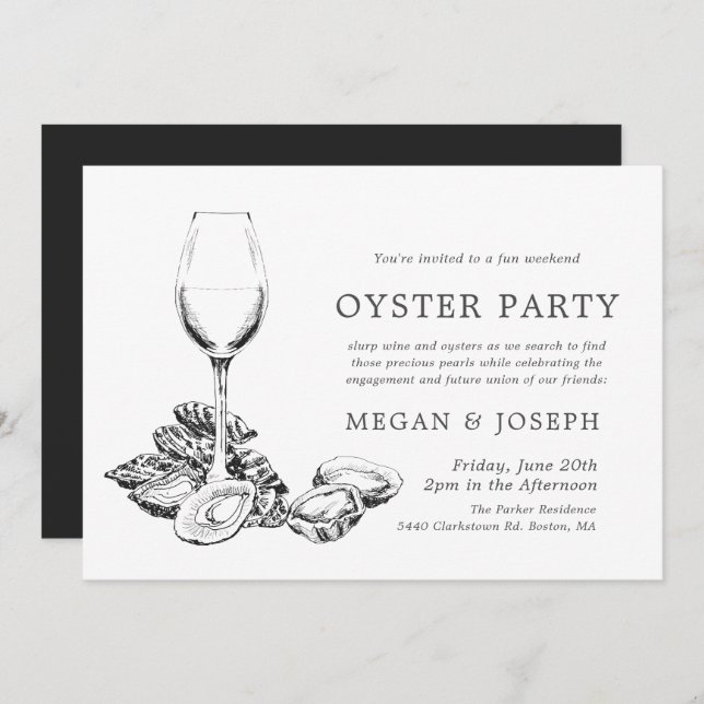 Invitación Cena de compromiso de Oyster Pearl (Anverso / Reverso)