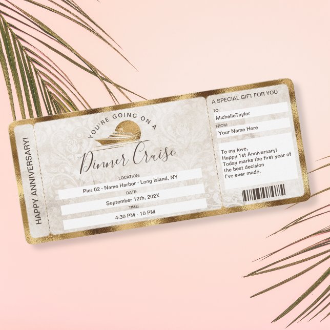 Invitación Cena de crucero con cupón de sorpresas (Subido por el creador)
