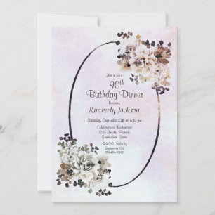 Invitación Cena de cumpleaños 90 de Rustic Floral
