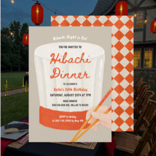 Invitación Cena de cumpleaños con hibachi japonés