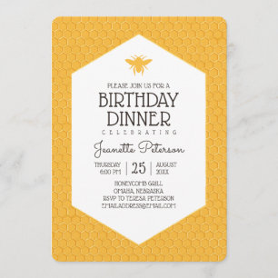 Invitación Cena de cumpleaños de Abejas Doradas