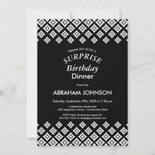 Invitación Cena de cumpleaños de Black White Moderprise