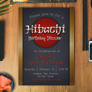 Invitación Cena de cumpleaños de Hibachi