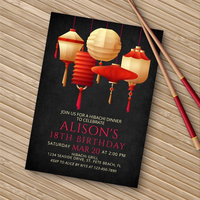 Invitación Cena de cumpleaños de Hibachi (Subido por el creador)