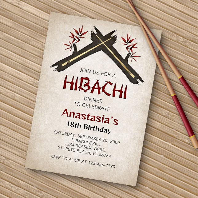 Invitación Cena de cumpleaños de Hibachi (Subido por el creador)