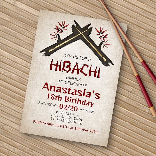 Invitación Cena de cumpleaños de Hibachi (Subido por el creador)