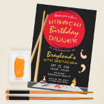Invitación Cena de cumpleaños de Hibachi Fiesta de Hibachi<br><div class="desc">¡Esta cena de cumpleaños de Hibachi es perfecta para tu cena japonesa/almuerzo estilo evento! Los fiestas de Hibachi son perfectos para pequeños eventos grupales.</div>