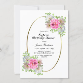 Invitación Cena de cumpleaños de oro rosado por sorpresa