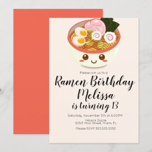 Invitación Cena de cumpleaños de Ramen Oriental Pho Bonito B
