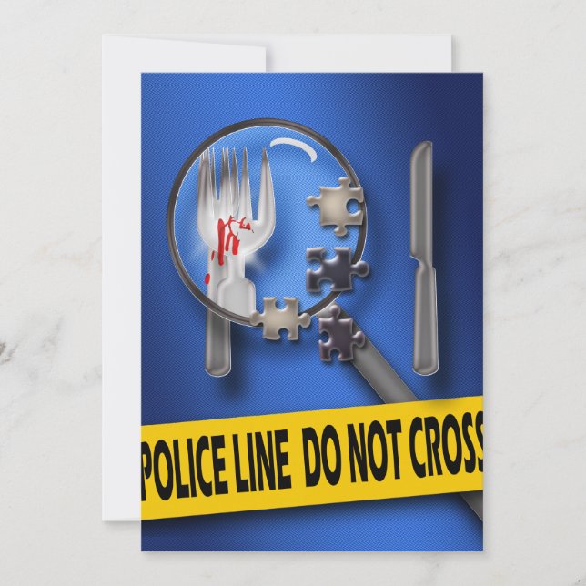 Invitación Cena de cumpleaños del misterio del asesinato (Anverso)