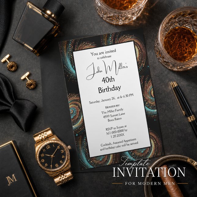 Invitación Cena de cumpleaños número 40 masculino (Subido por el creador)